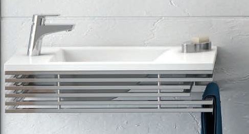 Порцеланов бял умивалник Polyrail 55 Inox 55х35см