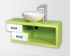 Долен плот с шкафчета и мивка Green